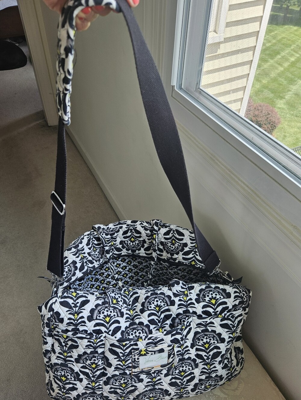 Vera Bradley Weekender Black & White Patterned Quilted Shoulder Bag